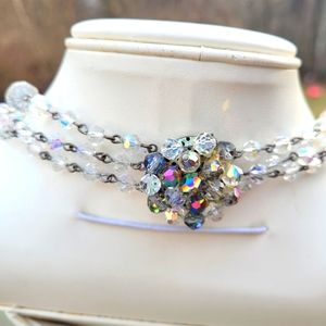 Stunning Aurora borealis 3 strand necklace